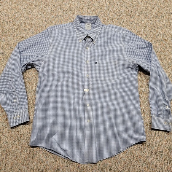 Brooks Brothers Other - Brooks Brothers Shirt Mens Large‎ Blue Check Button Down Long Sleeve Slim Fit